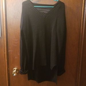 Black high-low sweater